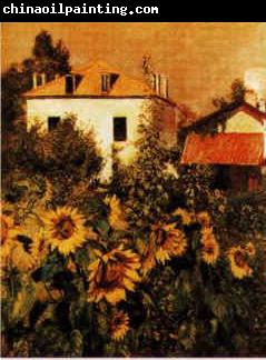 Gustave Caillebotte Sunflowers, Garden at Petit Gennevilliers