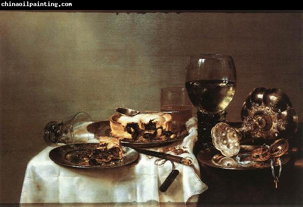 HEDA, Willem Claesz. Breakfast Table with Blackberry Pie sf