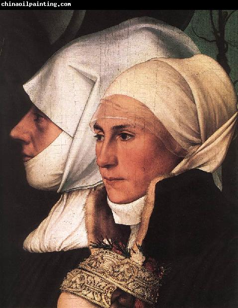 HOLBEIN, Hans the Younger Darmstadt Madonna (detail) sg