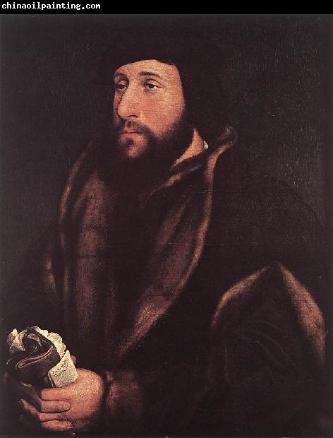 HOLBEIN, Hans the Younger Portrait of a Man Holding Gloves and Letter sg