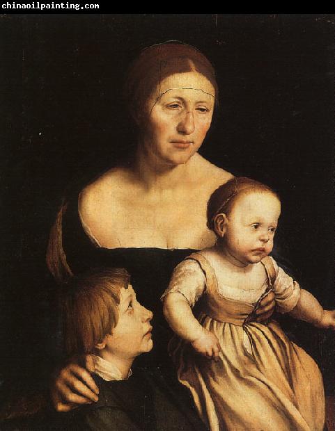 Hans Holbein The Artist's Wife with Katherine and Philip