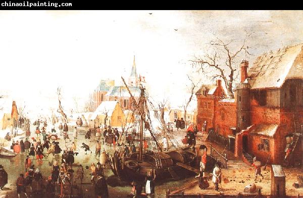 Hendrick Avercamp Winter Scene at Yselmuiden