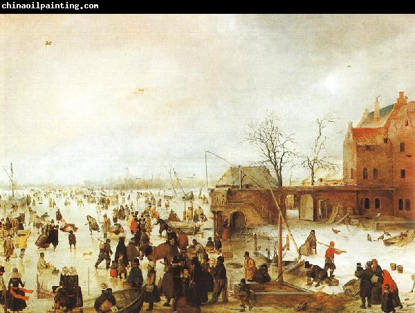 Hendrick Avercamp A Scene on the Ice near a Town