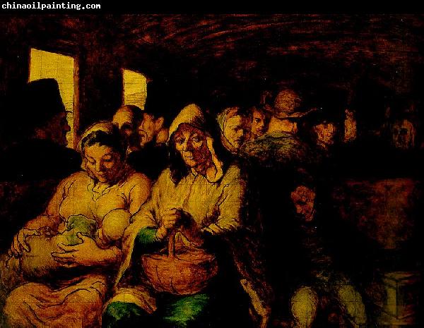 Honore  Daumier The Third Class Carriage