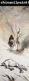 Honore  Daumier Don Quixote and the Dead Mule