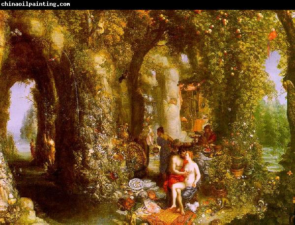 Jan Brueghel A Fantastic Cave Landscape with Odysseus Calypso