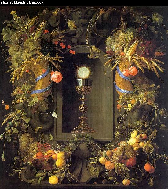 Jan Davidz de Heem Eucharist in a Fruit Wreath