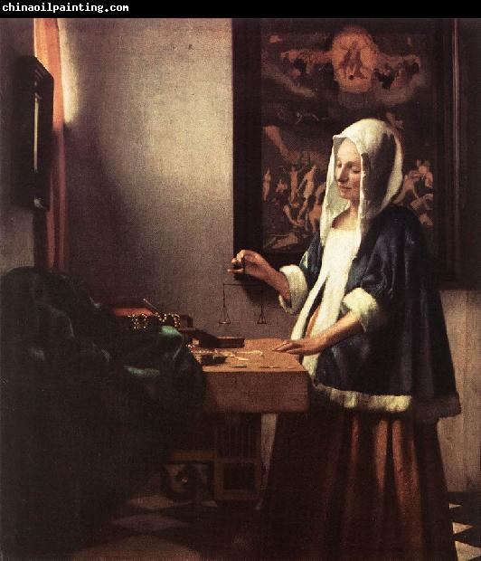 Jan Vermeer Woman Holding a Balance