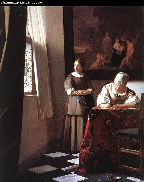 Jan Vermeer Lady Writing a Letter with Her Maid