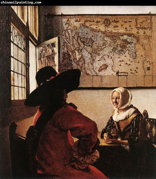 Jan Vermeer Officer with a Laughing Girl