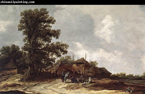 Jan van Goyen Farmyard with Haystack