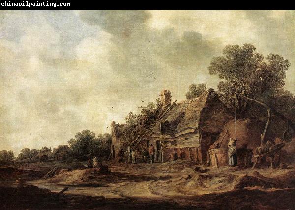 Jan van Goyen Peasant Huts with Sweep Well