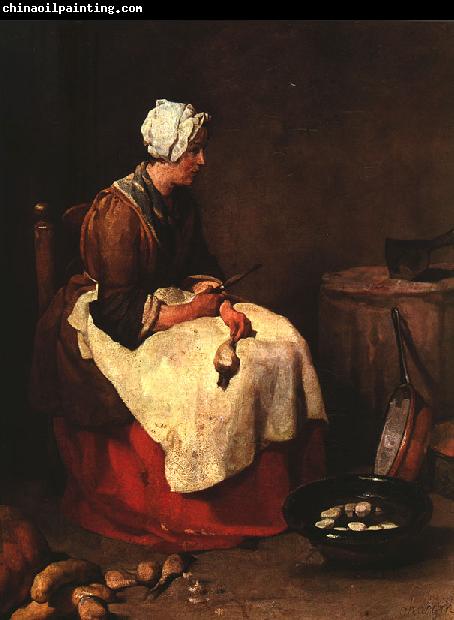 Jean Baptiste Simeon Chardin Girl Peeling Vegetables