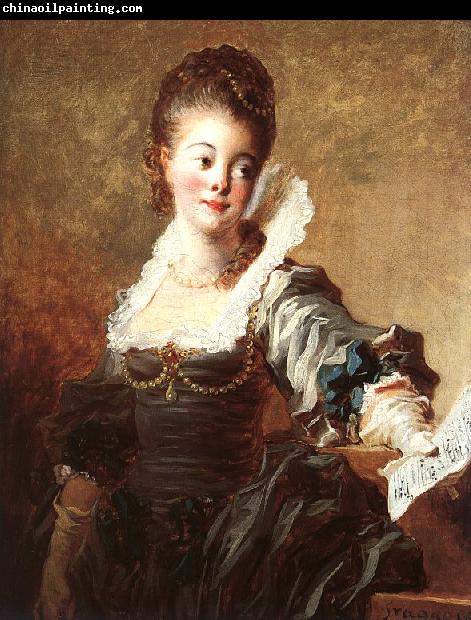 Jean Honore Fragonard Portrait of a Singer Holding a Sheet of Music