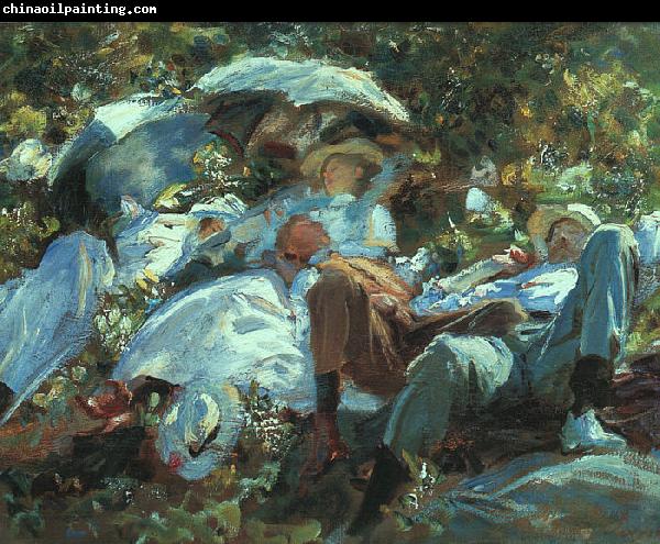 John Singer Sargent Group with Parasols