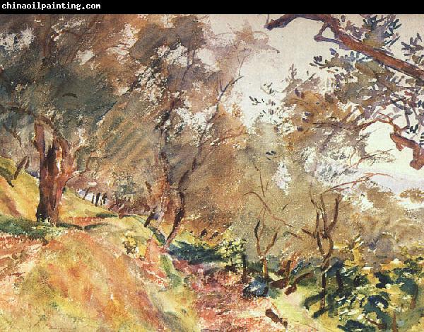 John Singer Sargent Trees on the Hillside at Majorca