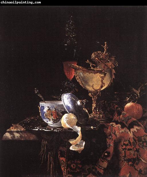 KALF, Willem Still-Life with Silver Bowl, Glasses, and Fruit sgy