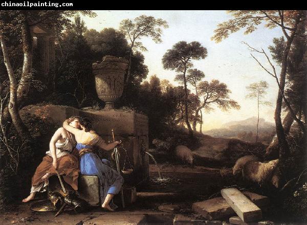 LA HIRE, Laurent de Landscape with Peace and Justice Embracing st