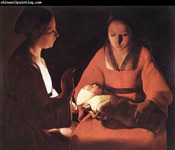 LA TOUR, Georges de The New-born (detail) saf