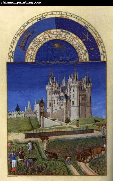 LIMBOURG brothers Les trs riches heures du Duc de Berry: Septembre (September) s