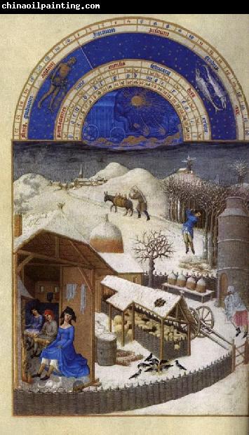 LIMBOURG brothers Les trs riches heures du Duc de Berry: Fevrier (February) sef