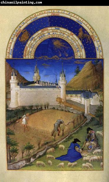 LIMBOURG brothers Les trs riches heures du Duc de Berry: Juillet (July) dh