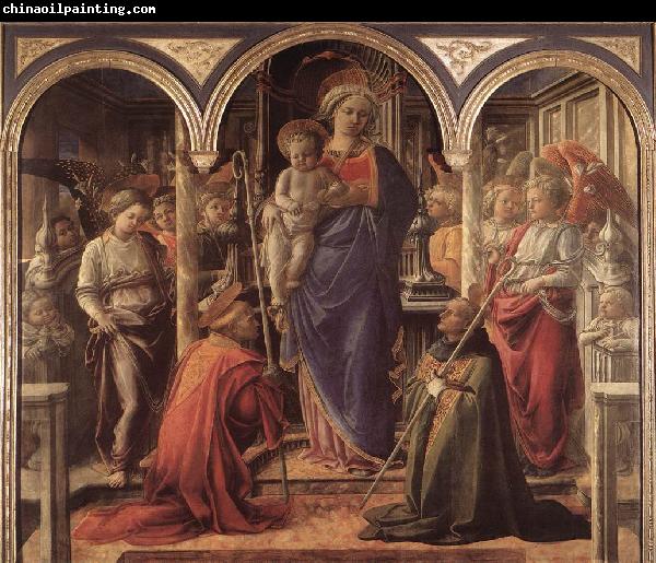 LIPPI, Fra Filippo Adoration of the Child with Saints g