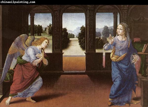 LORENZO DI CREDI Annunciation (detail) sg