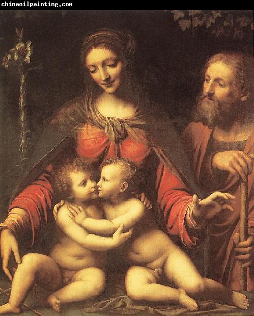 LUINI, Bernardino Holy Family with the Infant St John af