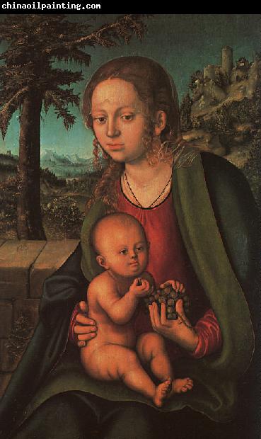 Lucas  Cranach The Madonna with the Bunch of Grapes