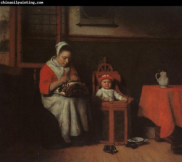 MAES, Nicolaes A Woman Spinning sg