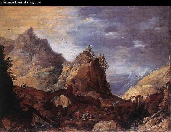 MOMPER, Joos de Mountain Scene with Bridges gs