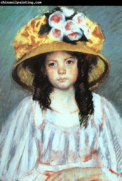 Mary Cassatt Fillette au Grand Chapeau