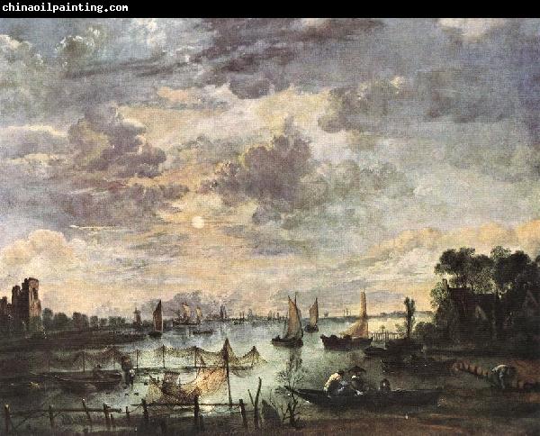 NEER, Aert van der Fishing at Moonlight ag