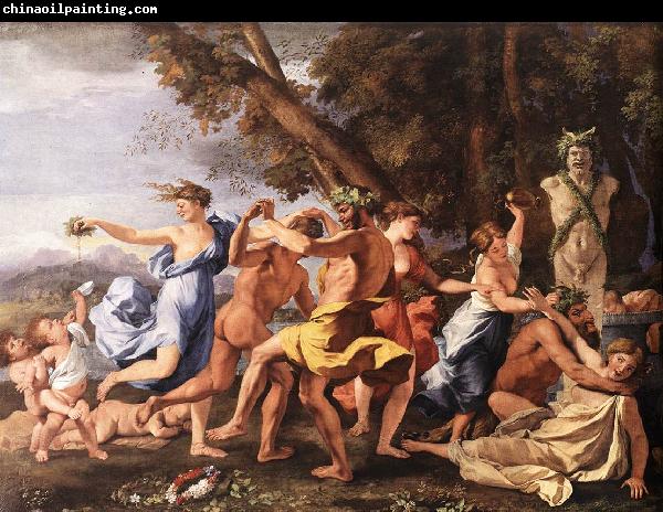 Nicolas Poussin Bacchanal before a Statue of Pan