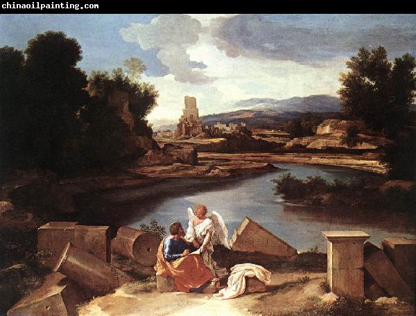 Nicolas Poussin Landscape with St Matthew and the Angel