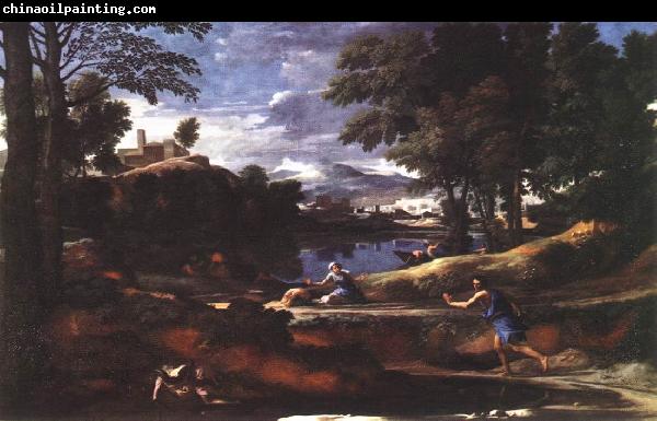 Nicolas Poussin Landscape with a Man Killed by a Snake