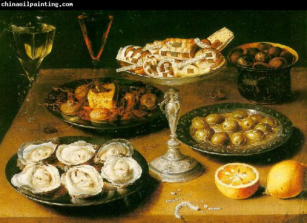 Osias Beert Still Life with Oysters and Pastries