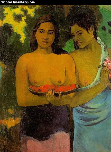 Paul Gauguin Two Tahitian Women with Mango