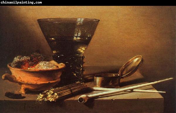 Petrus Christus Still Life with Wine and Smoking Implements