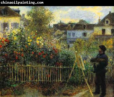 Pierre Renoir Monet Painting in his Garden