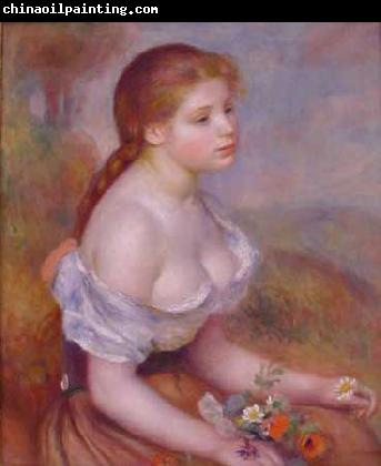 Pierre Renoir Young Girl With Daisies