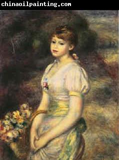 Pierre Renoir Young Girl with Flowers