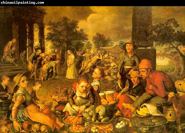 Pieter Aertsen Market Scene with Christ and the Adulteress