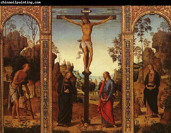 Pietro Perugino The Crucifixion with The Virgin, St.John, St.Jerome St.Magdalene