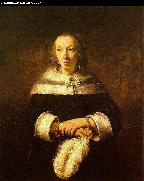 Rembrandt Portrait of a Lady with an Ostrich Feather Fan