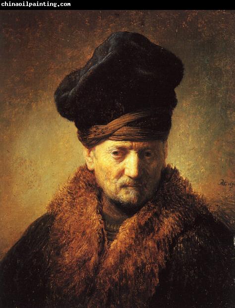 Rembrandt Bust of an Old Man in a Fur Cap