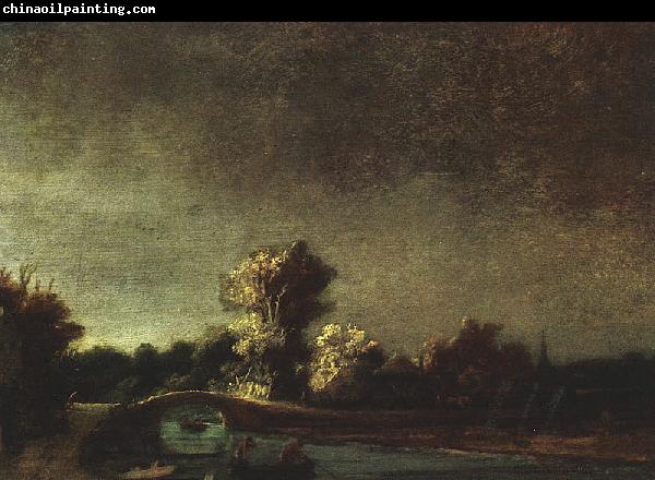 Rembrandt Landscape with a Stone Bridge