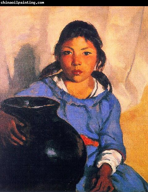 Robert Henri Gregorita with the Santa Clara Bowl