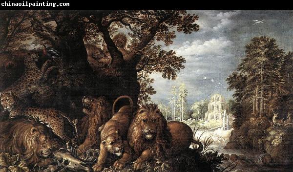 Roelant Savery Landscape with Wild Animals